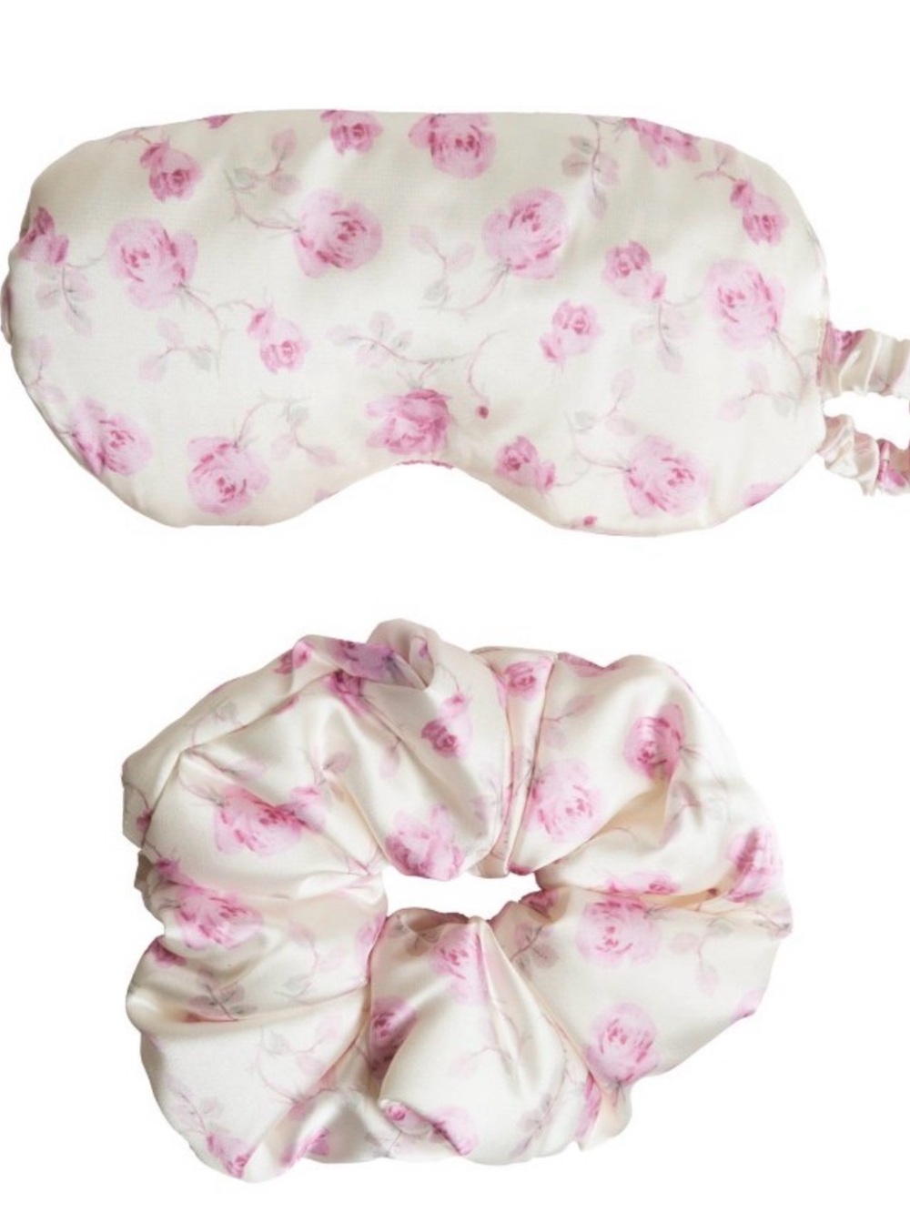 LoveShackFancy x Target Goody ribbon Rosa eye mask+scrunchie 2CT Sterling dusk - Picture 1 of 2